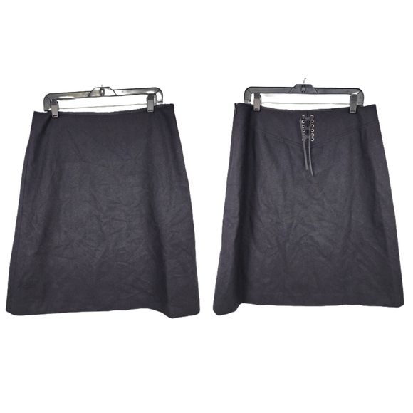 J. Crew Wool Blend Back Lace Up Back A Line Skirt Size 12 - Picture 1 of 9
